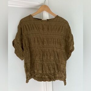 Black Crane Olive Cotton Top